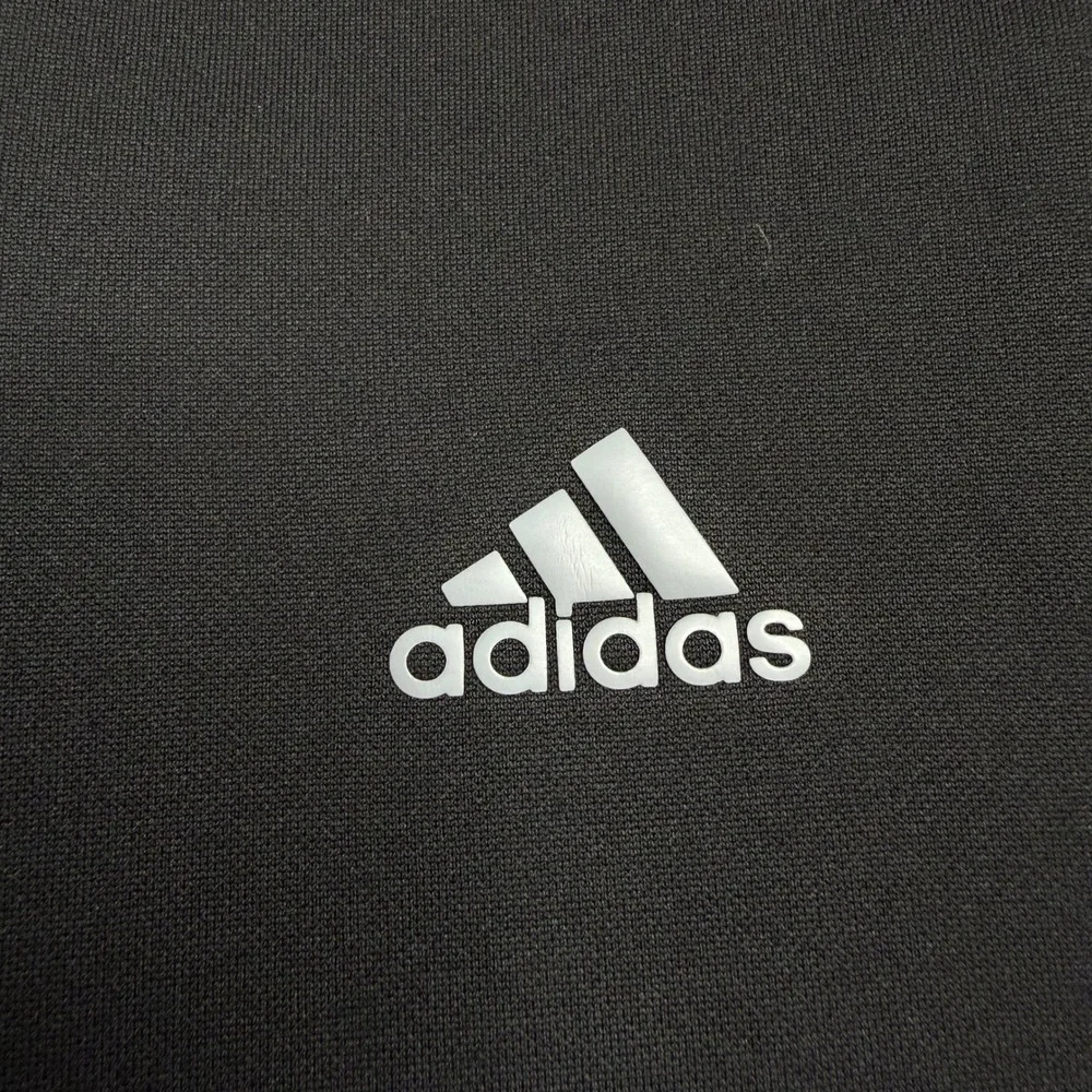 Adidas Mens Medium Climawarm Full Zip Hoodie Black Blue Fleece Jacket